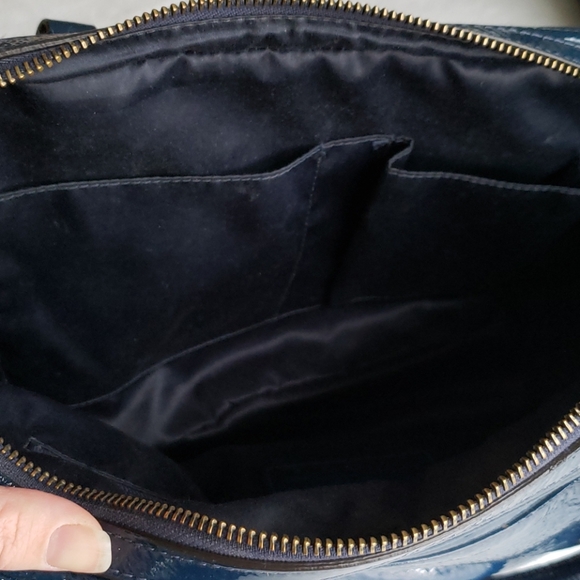 Coach Poppy Blue Push Lock Patent Leather Satchel - Picture 15 of 16